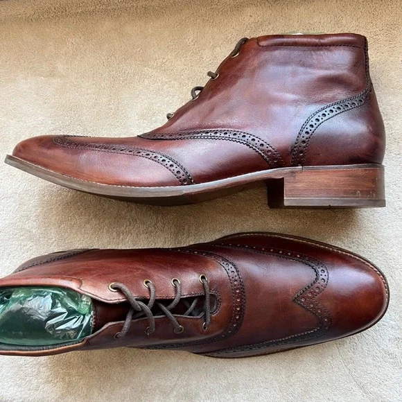 Cole Haan Liam Men 16 Brown Leather Wingtip Ankle Chukka Boot C11053 Boho